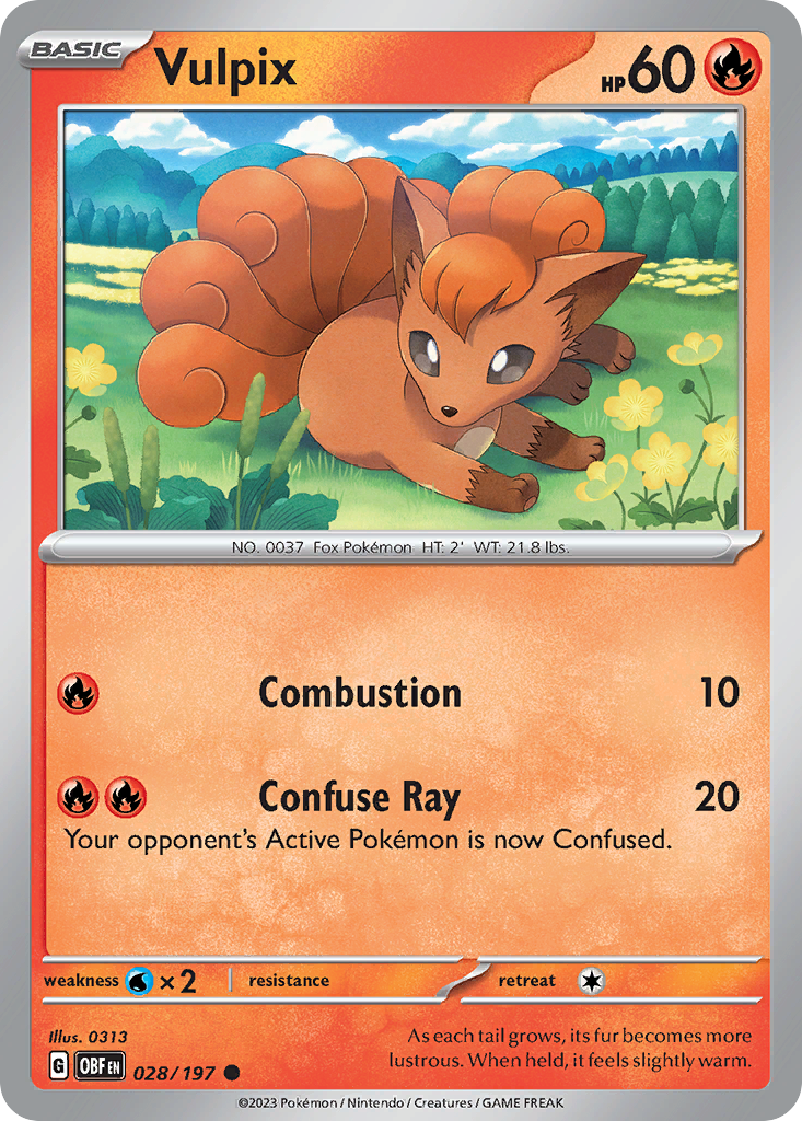 Vulpix - 028/197 - - OBSIDIAN FLAMES - Pokemon - Common | AA10-89
