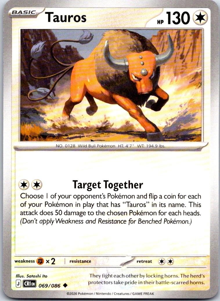 Tauros - 069/086 - - CHAOS RISING - Pokemon - Uncommon | AB09-21