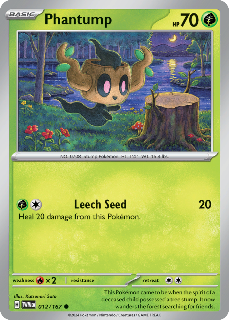 Phantump - 012/167 - Reverse Holo - TWILIGHT MASQUERADE - Pokemon - | AA75-32