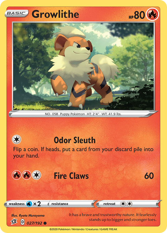 Growlithe - 027/192 - - REBEL CLASH - Pokemon - Common | AA12-17