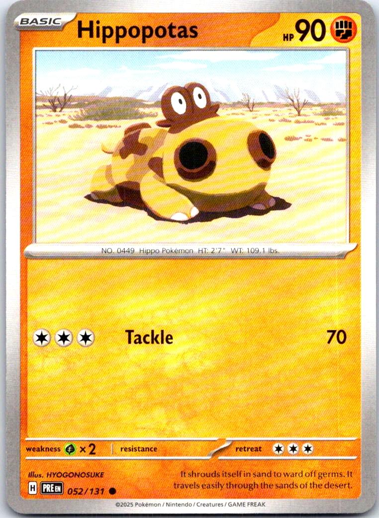Hippopotas - 052/131 - - PRISMATIC EVOLUTIONS - Pokemon - Common | AB59-26