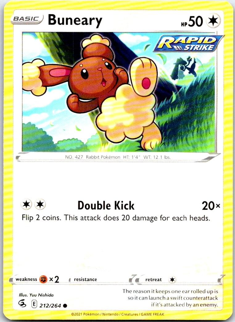 Buneary - 212/264 - - FUSION STRIKE - Pokemon - Common | AB38-19