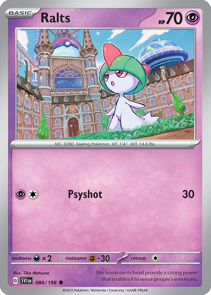 Ralts - 084/198 - Reverse Holo - SCARLET & VIOLET - Pokemon - Common | AA49-25