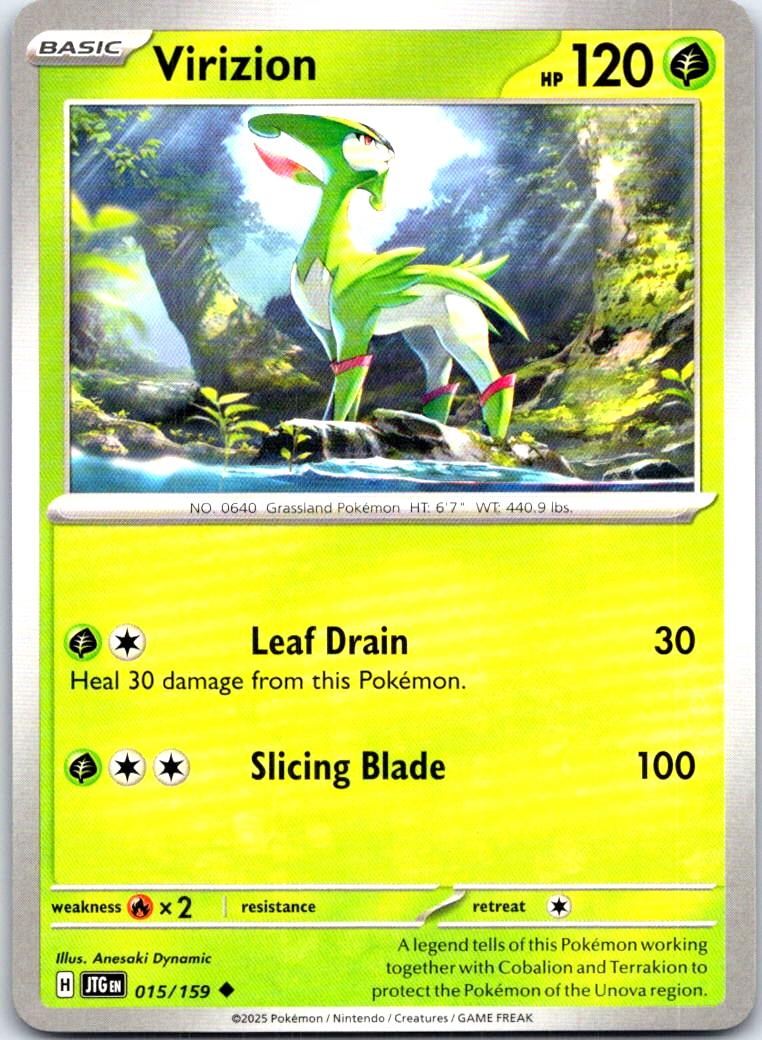 Virizion - 015/159 - - JOURNEY TOGETHER - Pokemon - Uncommon | AB59-49
