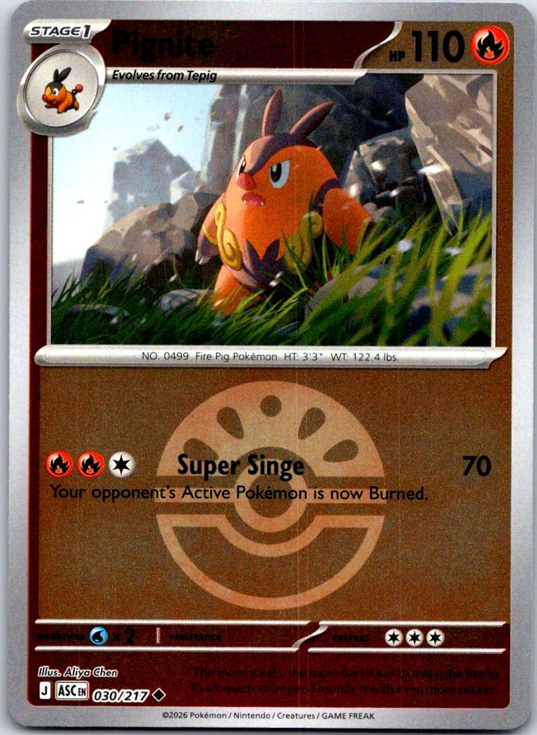 Pignite (Friend Ball) - 030/217 - Reverse Holo - ASCENDED HEROES - Pokemon - | AB03-34