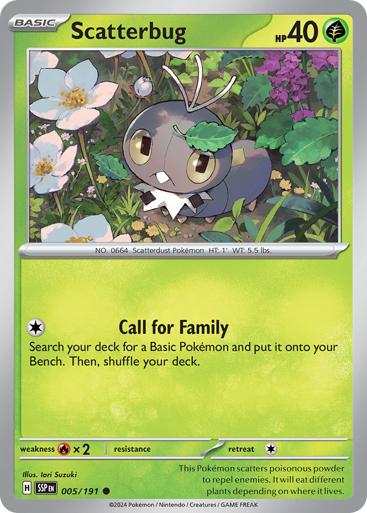 Scatterbug - 005/191 - - SURGING SPARKS - Pokemon - Common | AA09-42