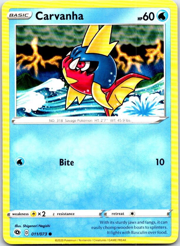 Carvanha - 011/073 - - CHAMPION'S PATH - Pokemon - Common | AC18-50