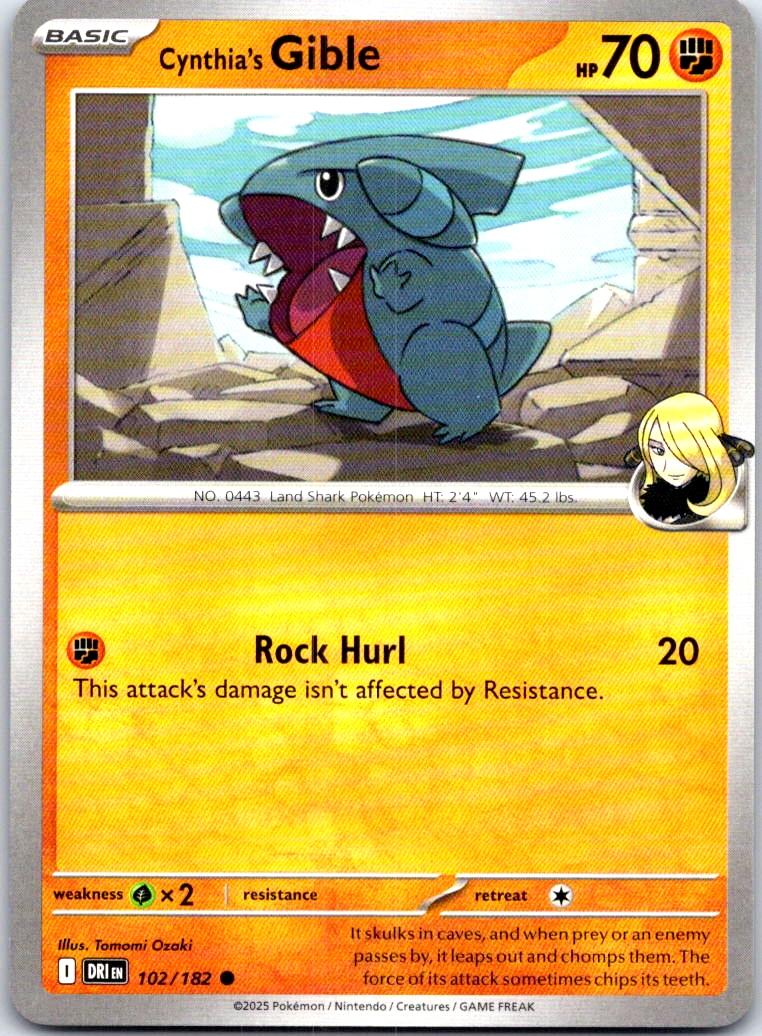 Cynthia's Gible - 102/182 - - DESTINED RIVALS - Pokemon - Common | AB66-8
