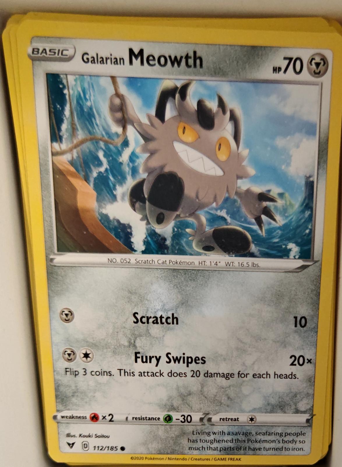 Galarian Meowth - 112/185 - - VIVID VOLTAGE - Pokemon - Common | AA21-33