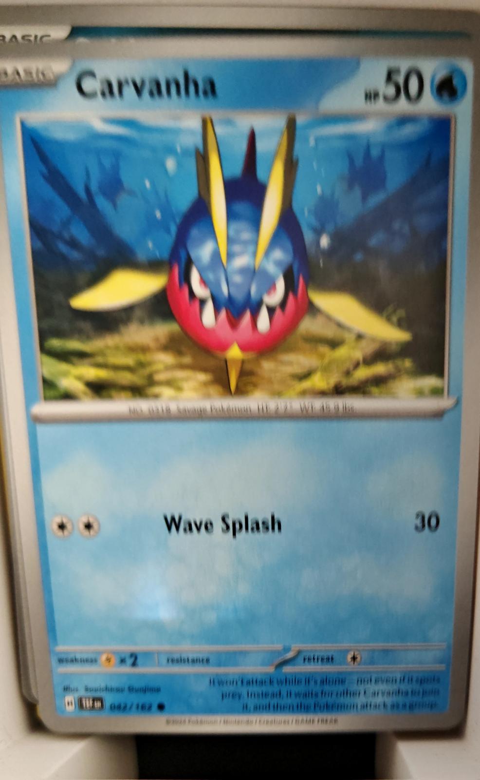 Carvanha - 042/162 - - TEMPORAL FORCES - Pokemon - Common | AA21-97