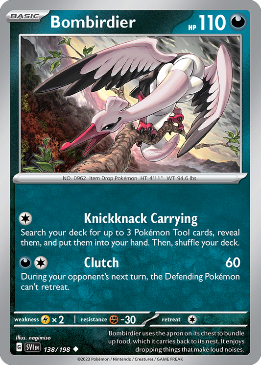 Bombirdier - 138/198 - Reverse Holo - SCARLET & VIOLET - Pokemon - | AA49-53