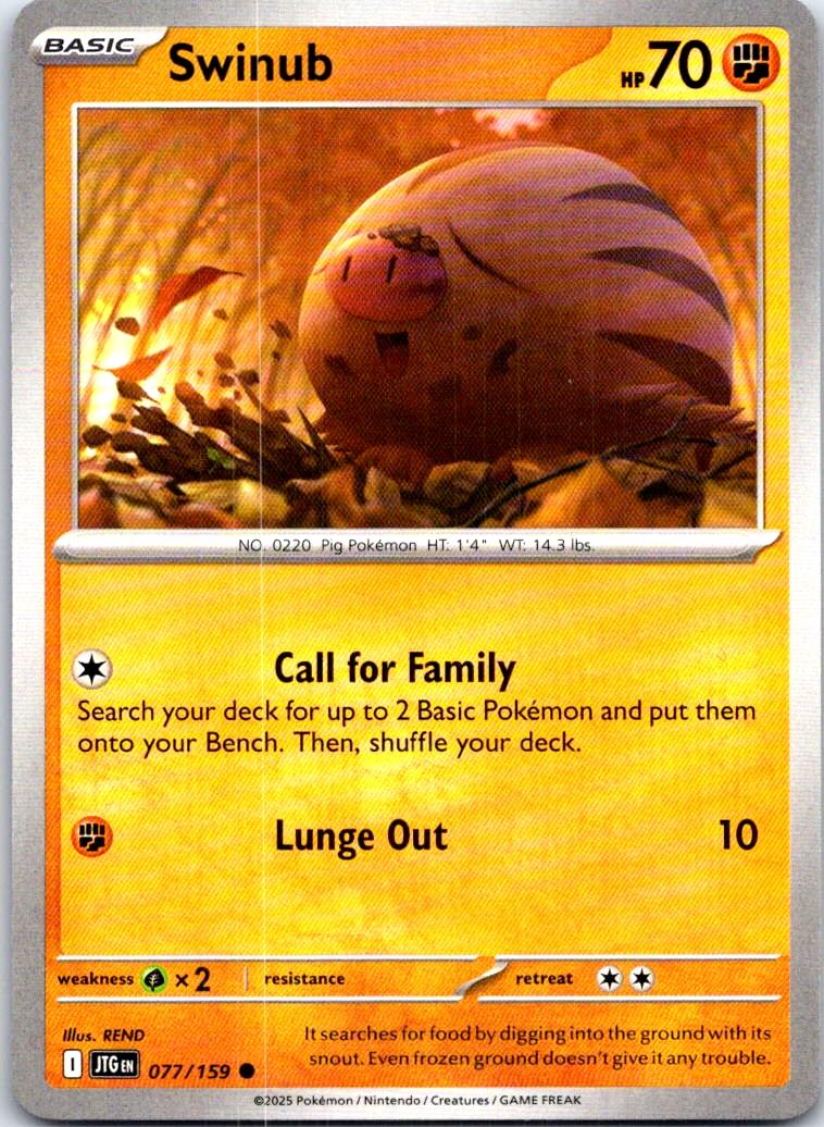 Swinub - 077/159 - - JOURNEY TOGETHER - Pokemon - Common | AB56-35