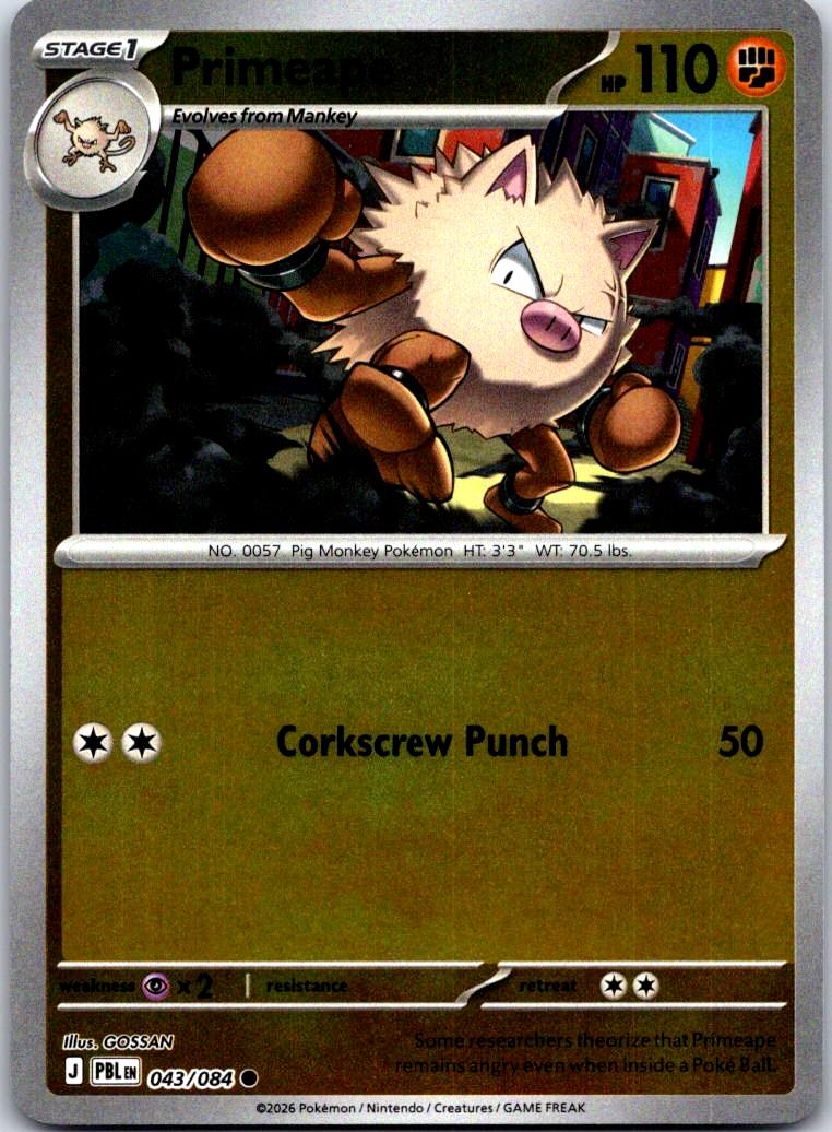 Primeape - 043/084 - - PITCH BLACK - Pokemon - Common | AA127-15
