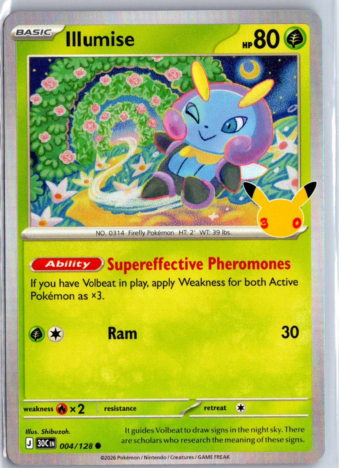 Illumise - 004/128 - Holo - ME: 30TH CELEBRATION - Pokemon - Common | AA98-12