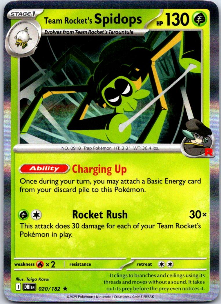 Team Rocket's Spidops - 020/182 - Holo - DESTINED RIVALS - Pokemon - | AA121-14
