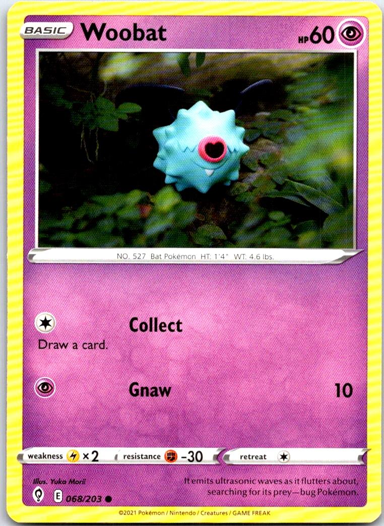 Woobat - 068/203 - - EVOLVING SKIES - Pokemon - Common | AB35-7