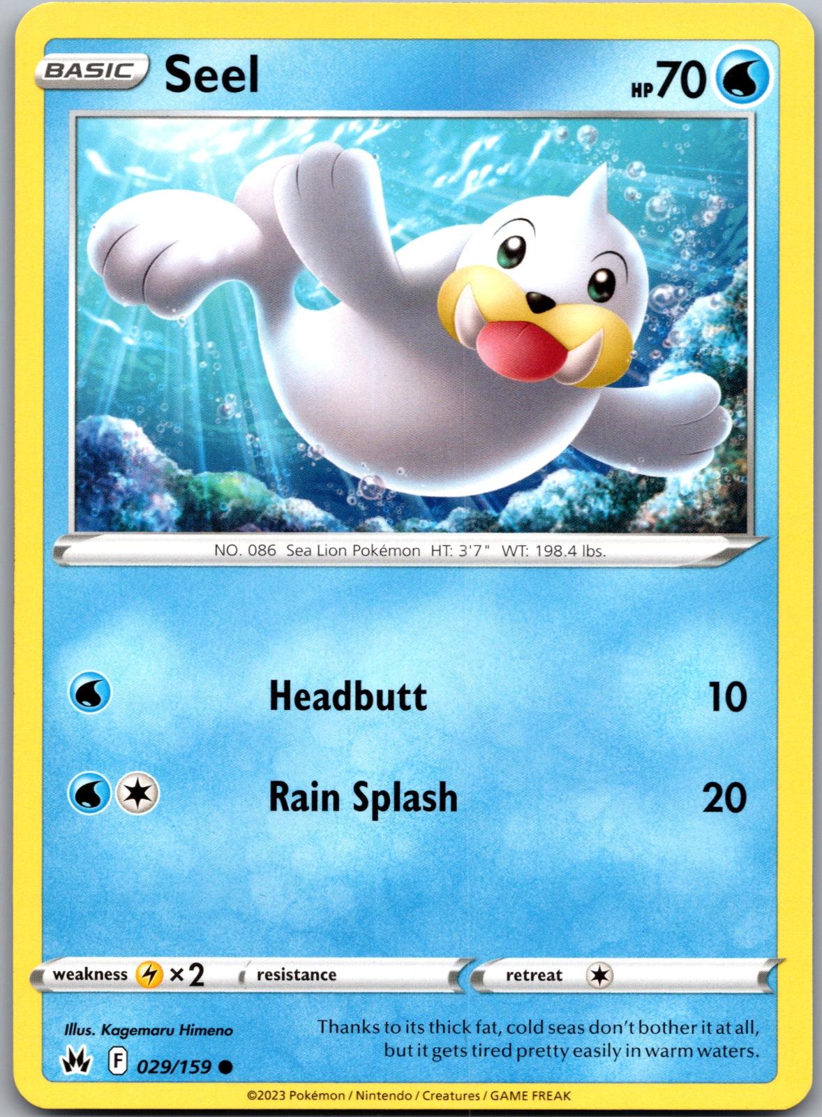 Seel - 029/159 - - CROWN ZENITH - Pokemon - Common | AA92-34