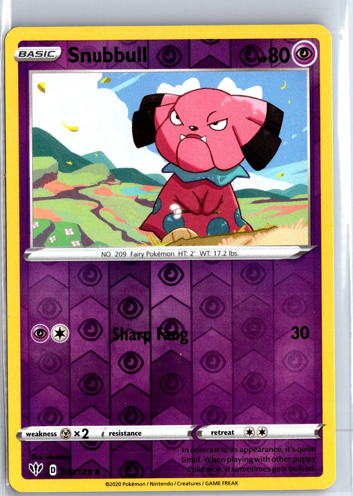 Snubbull - 070/189 - Reverse Holo - DARKNESS ABLAZE - Pokemon - | AA116-14