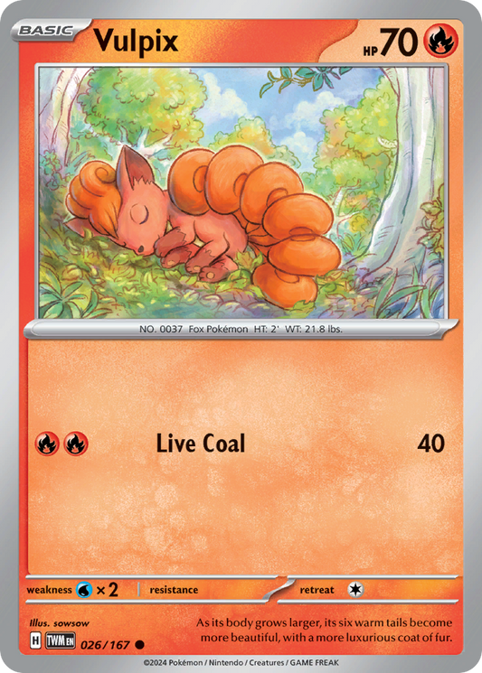 Vulpix - 026/167 - - TWILIGHT MASQUERADE - Pokemon - Common | AA39-20