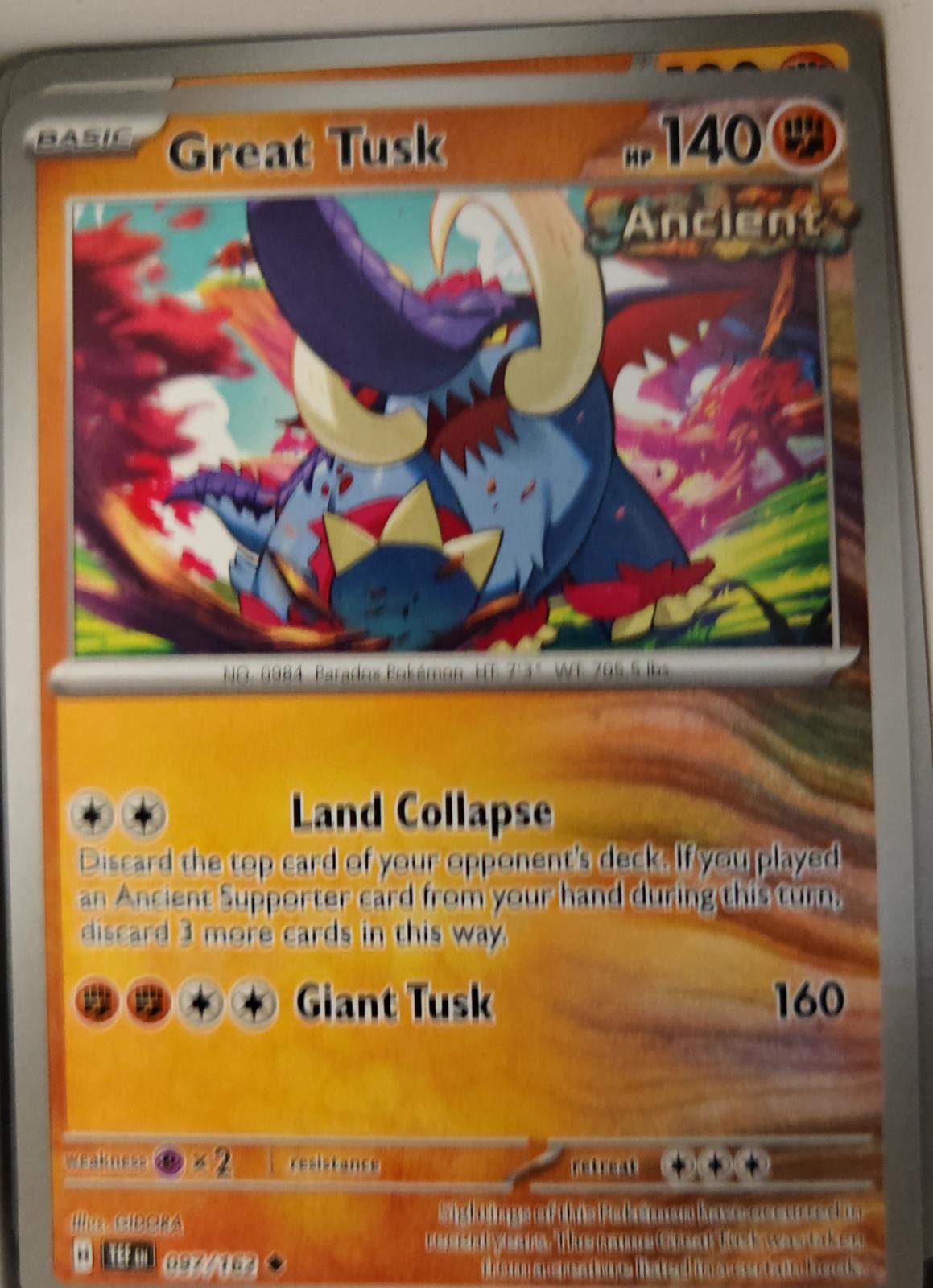 Great Tusk - 097/162 - - TEMPORAL FORCES - Pokemon - Uncommon | AA24-68