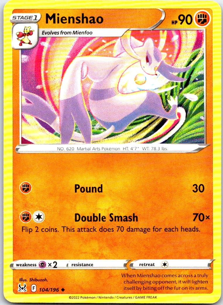 Mienshao - 104/196 - - LOST ORIGIN - Pokemon - Uncommon | AB46-49