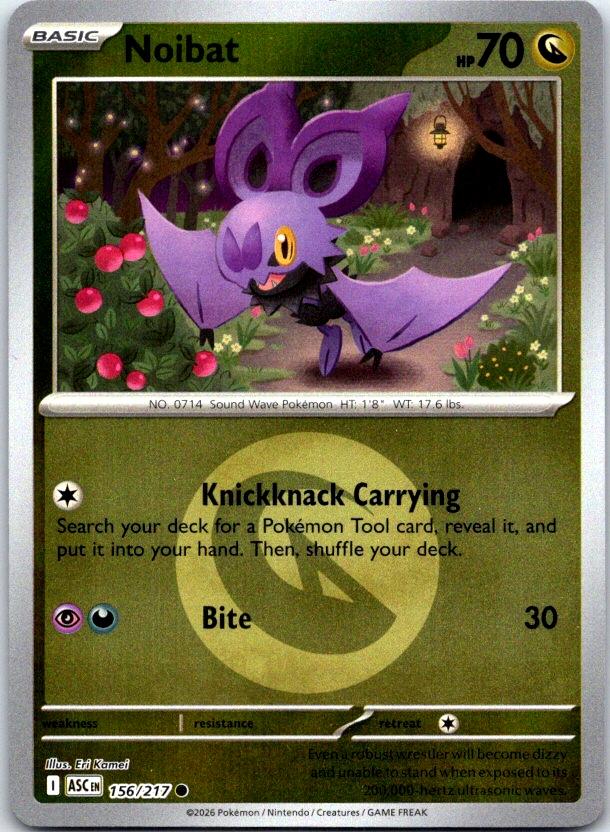 Noibat (Energy Symbol Pattern) - 156/217 - Reverse Holo - ASCENDED HEROES - Pokemon - | AC27-45