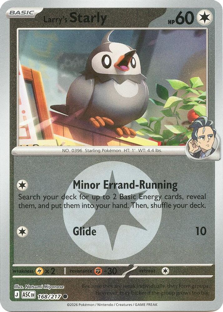 Larry's Starly (Energy Symbol Pattern) - 168/217 - Reverse Holo - ASCENDED HEROES - Pokemon - | AA19-57