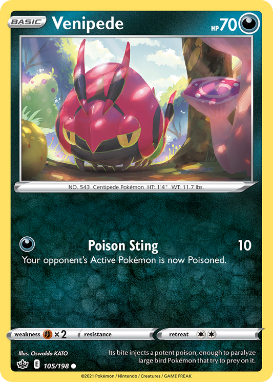 Venipede - 105/198 - - CHILLING REIGN - Pokemon - Common | AA58-45