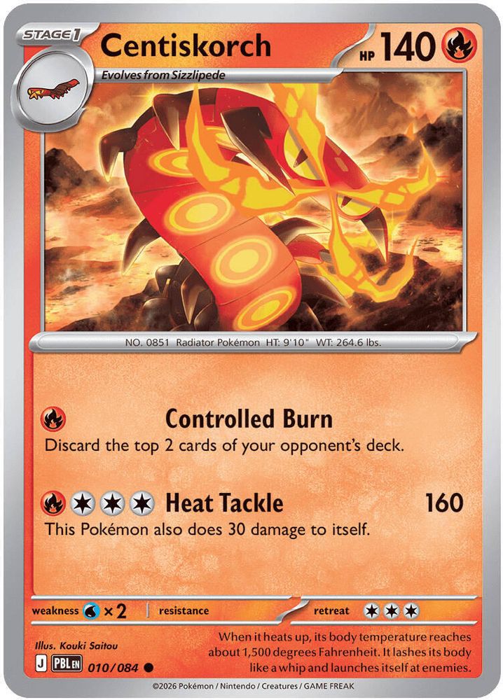 Centiskorch - 010/084 - - PITCH BLACK - Pokemon - Common | AA17-86