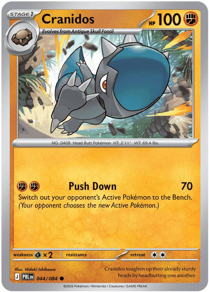 Cranidos - 044/084 - Reverse Holo - PITCH BLACK - Pokemon - Common | AA14-72