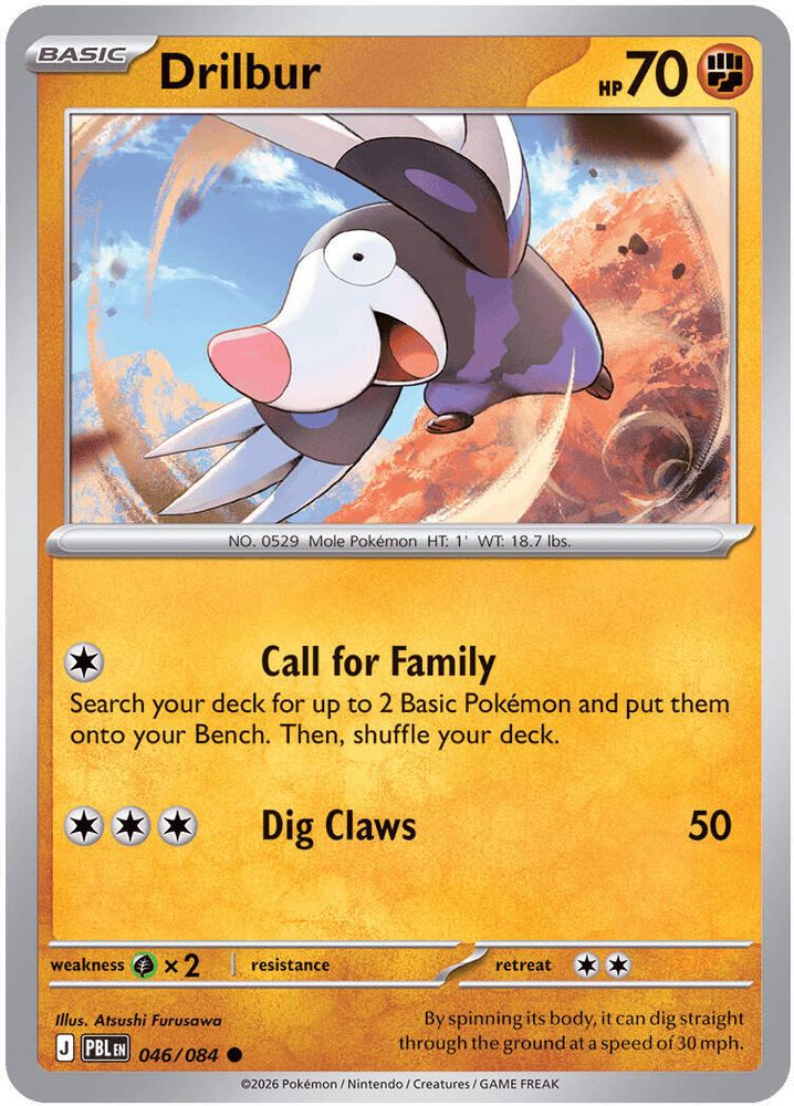 Drilbur - 046/084 - - PITCH BLACK - Pokemon - Common | AA18-14