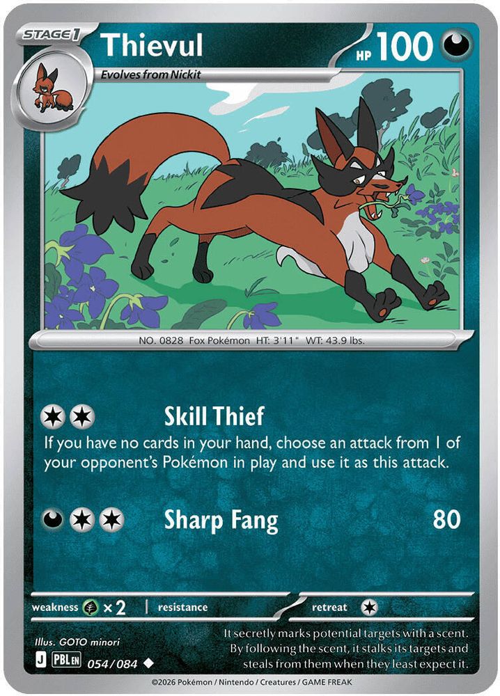 Thievul - 054/084 - - PITCH BLACK - Pokemon - Uncommon | AA16-32