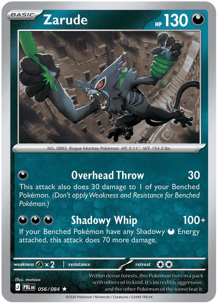 Zarude - 056/084 - Holo - PITCH BLACK - Pokemon - Rare | AA14-15