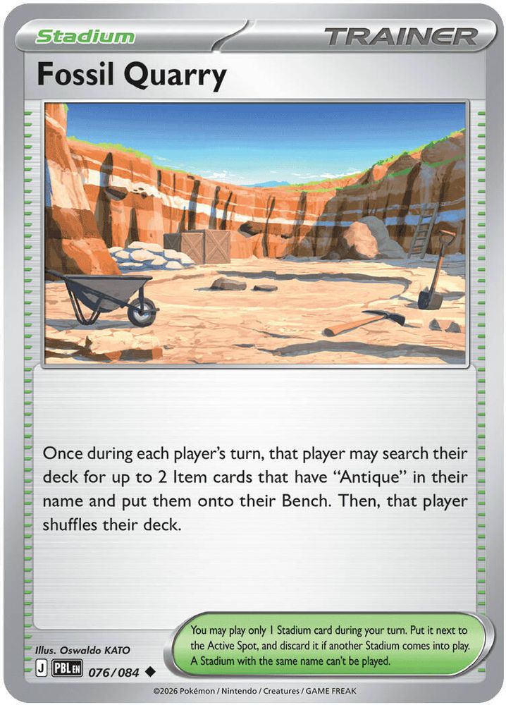 Fossil Quarry - 076/084 - Reverse Holo - PITCH BLACK - Pokemon - | AA15-12