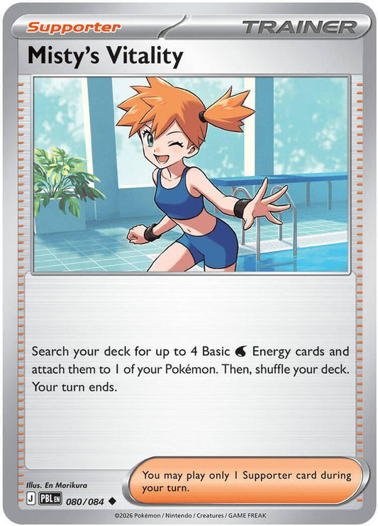 Misty's Vitality - 080/084 - Reverse Holo - PITCH BLACK - Pokemon - | AA15-7