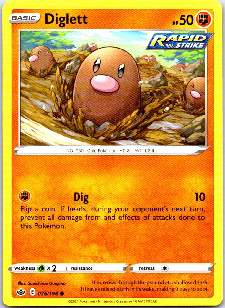 Diglett - 076/198 - - CHILLING REIGN - Pokemon - Common | AB97-35