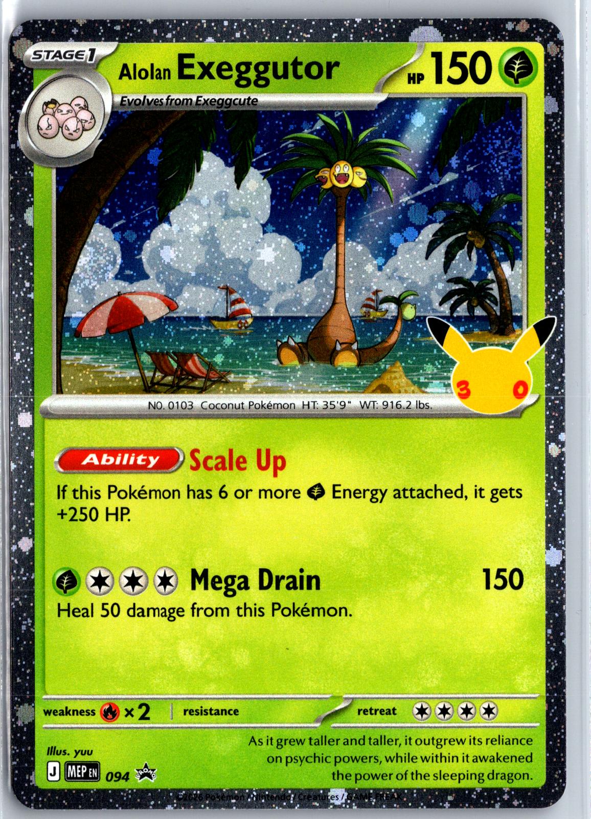Alolan Exeggutor (30th Celebration) - 094 - Holo - ME: MEGA EVOLUTION PROMO - Pokemon - | AA94-28