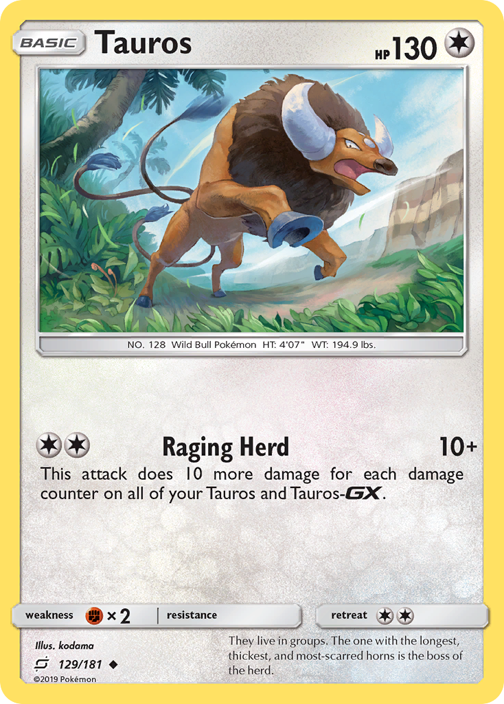 Tauros - 129/181 - - TEAM UP - Pokemon - Uncommon | AA66-23