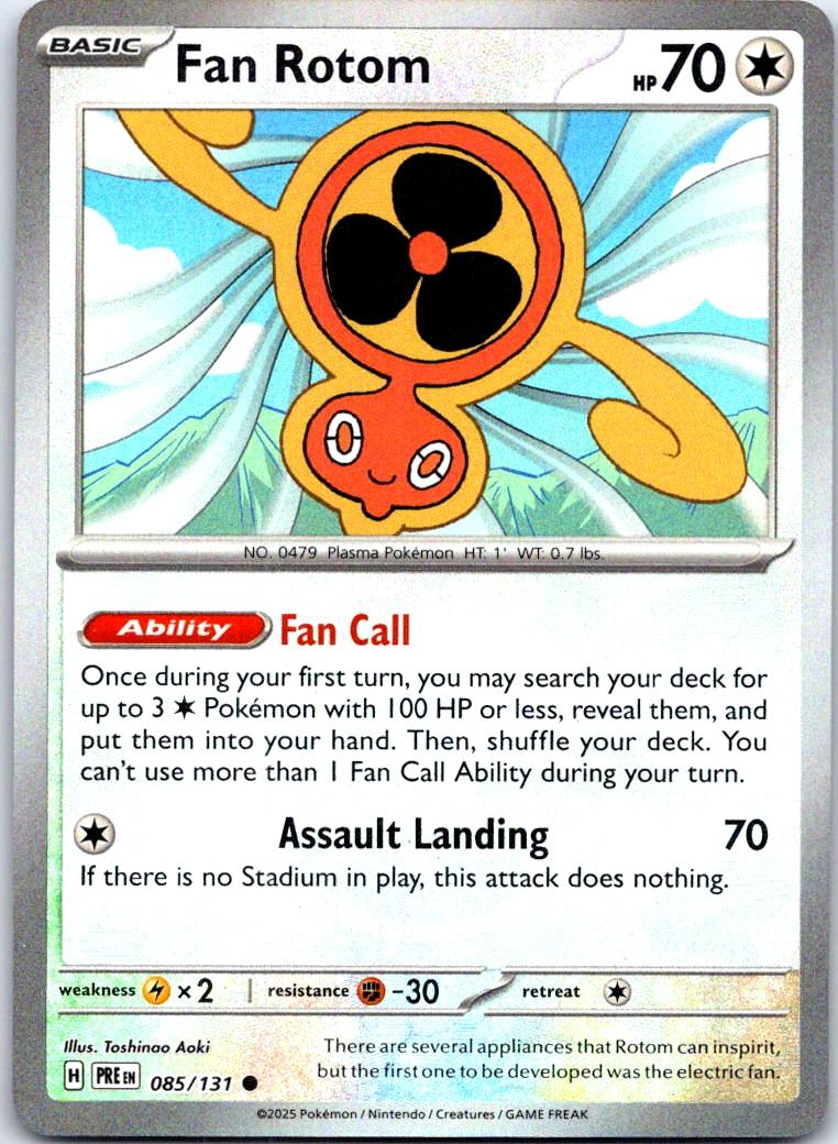 Fan Rotom (Poke Ball Pattern) - 085/131 - Holo - PRISMATIC EVOLUTIONS - Pokemon - | AB42-11
