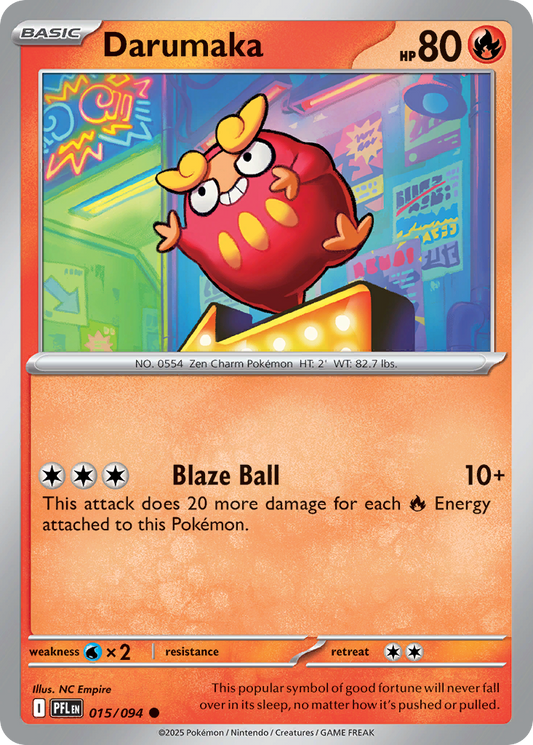 Darumaka - 015/094 - Reverse Holo - PHANTASMAL FLAMES - Pokemon - | AA26-48