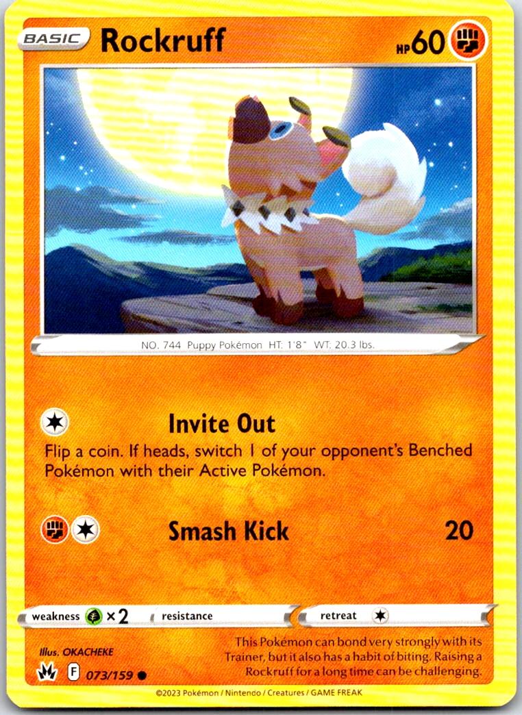 Rockruff - 073/159 - - CROWN ZENITH - Pokemon - Common | AA104-49