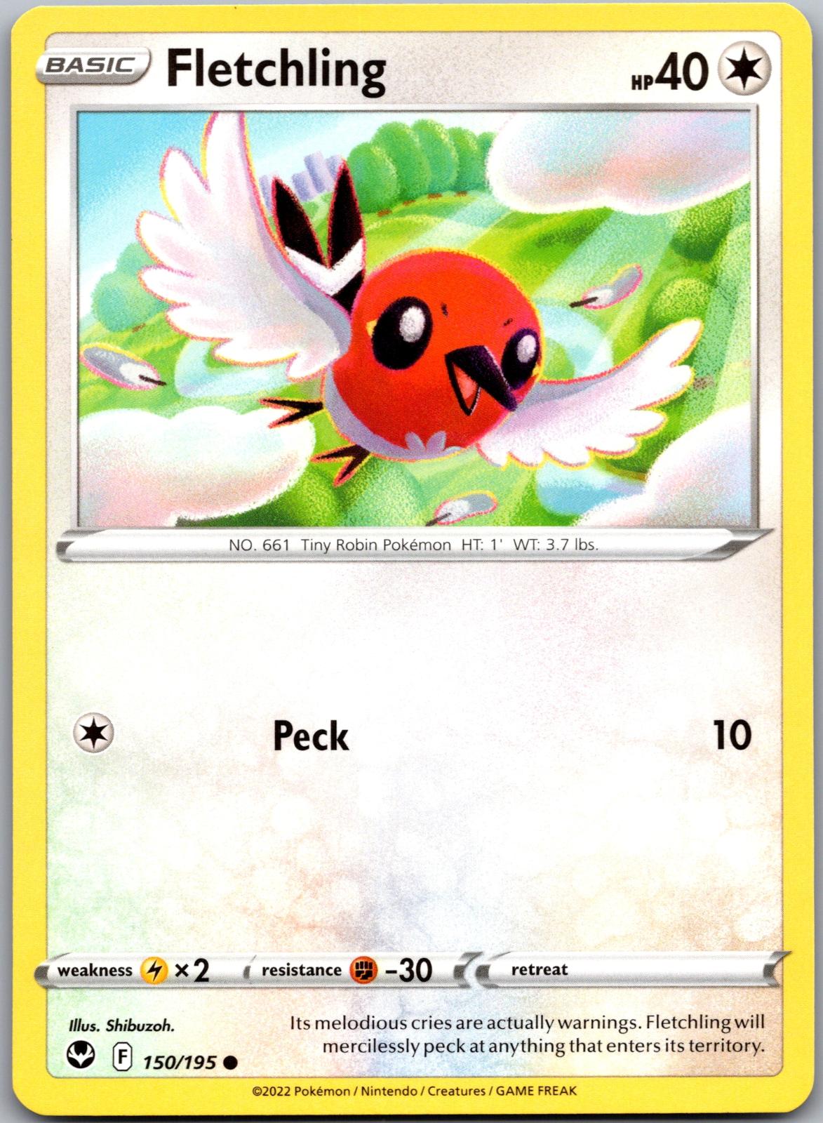 Fletchling - 150/195 - - SILVER TEMPEST - Pokemon - Common | AA91-19
