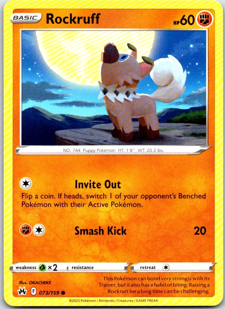 Rockruff - 073/159 - - CROWN ZENITH - Pokemon - Common | AA103-2