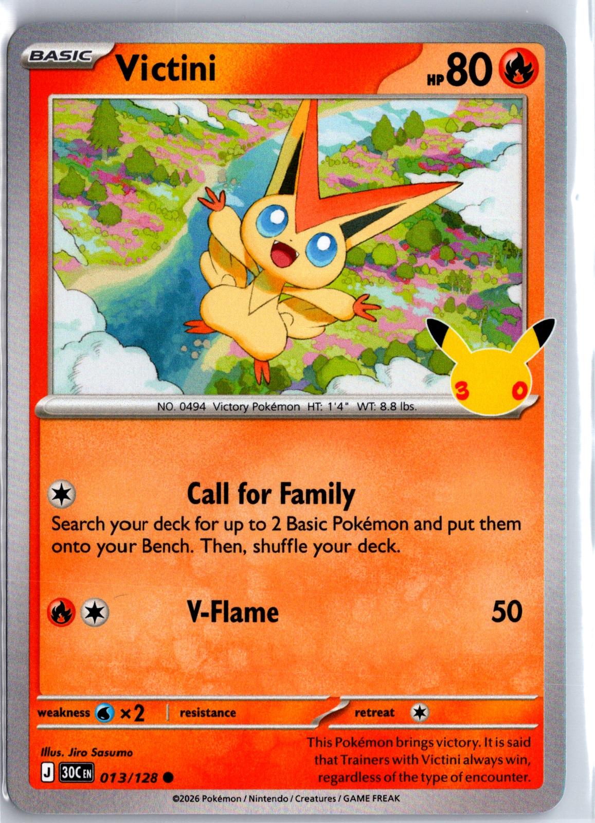 Victini - 013/128 - Holo - ME: 30TH CELEBRATION - Pokemon - Common | AB05-45