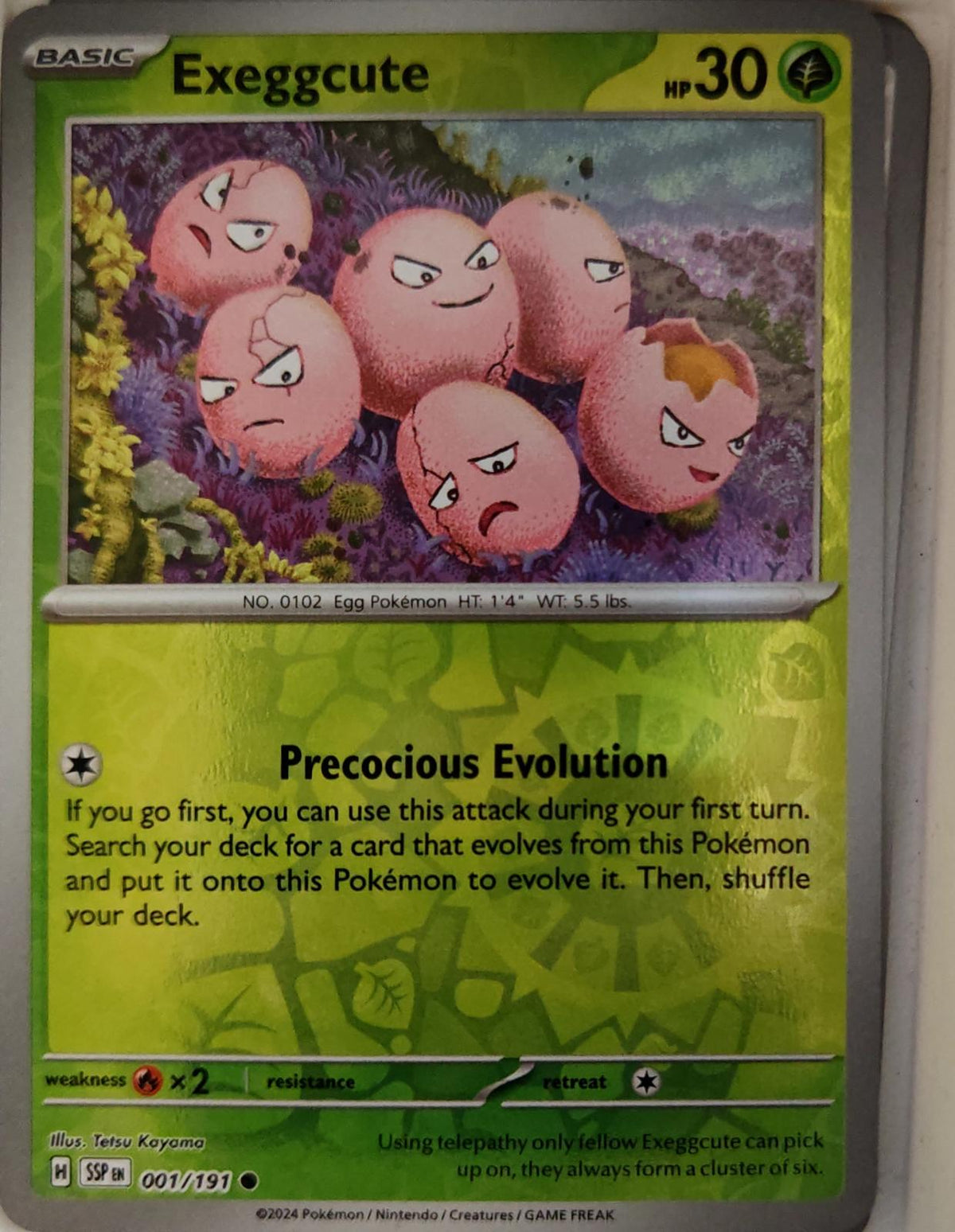 Exeggcute - 001/191 - Reverse Holo - SURGING SPARKS - Pokemon - Common | AA19-7