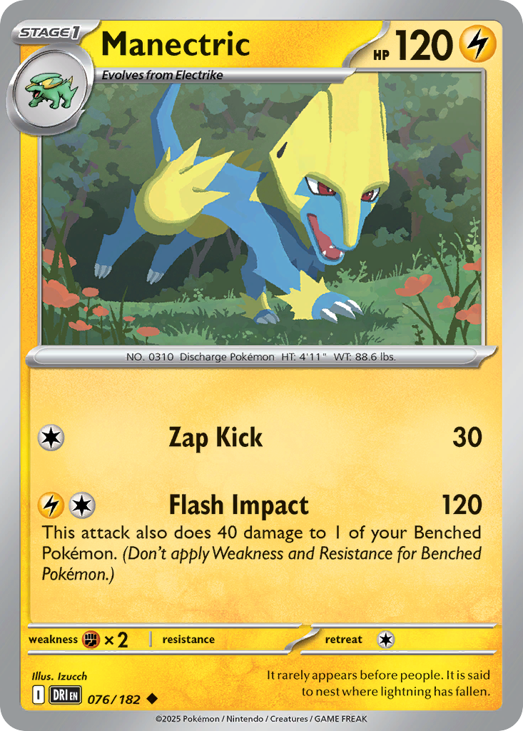 Manectric - 076/182 - - DESTINED RIVALS - Pokemon - Uncommon | AA10-45