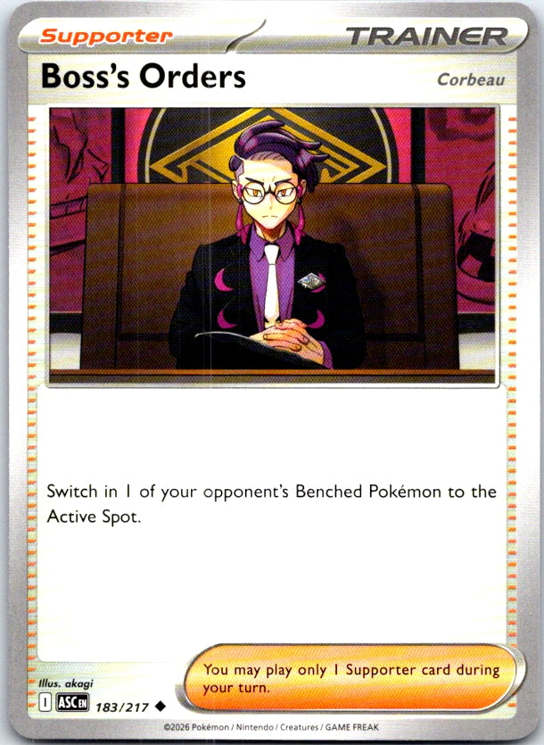 Boss's Orders [Corbeau] - 183/217 - - ASCENDED HEROES - Pokemon - | AC23-6