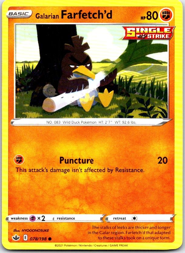 Galarian Farfetch'd - 078/198 - - CHILLING REIGN - Pokemon - Common | AC17-26