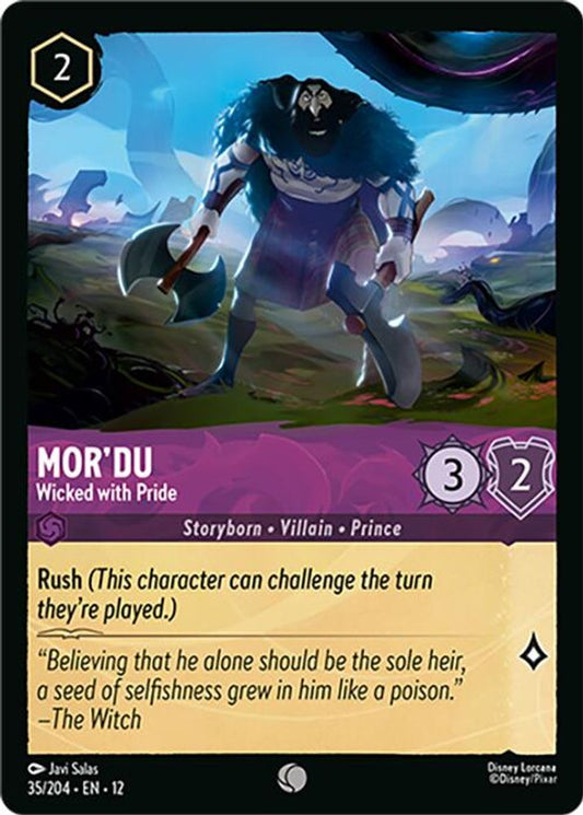 Mor'du - Wicked with Pride - 35/204 - - WILDS UNKNOWN - Lorcana - | LAA01-89