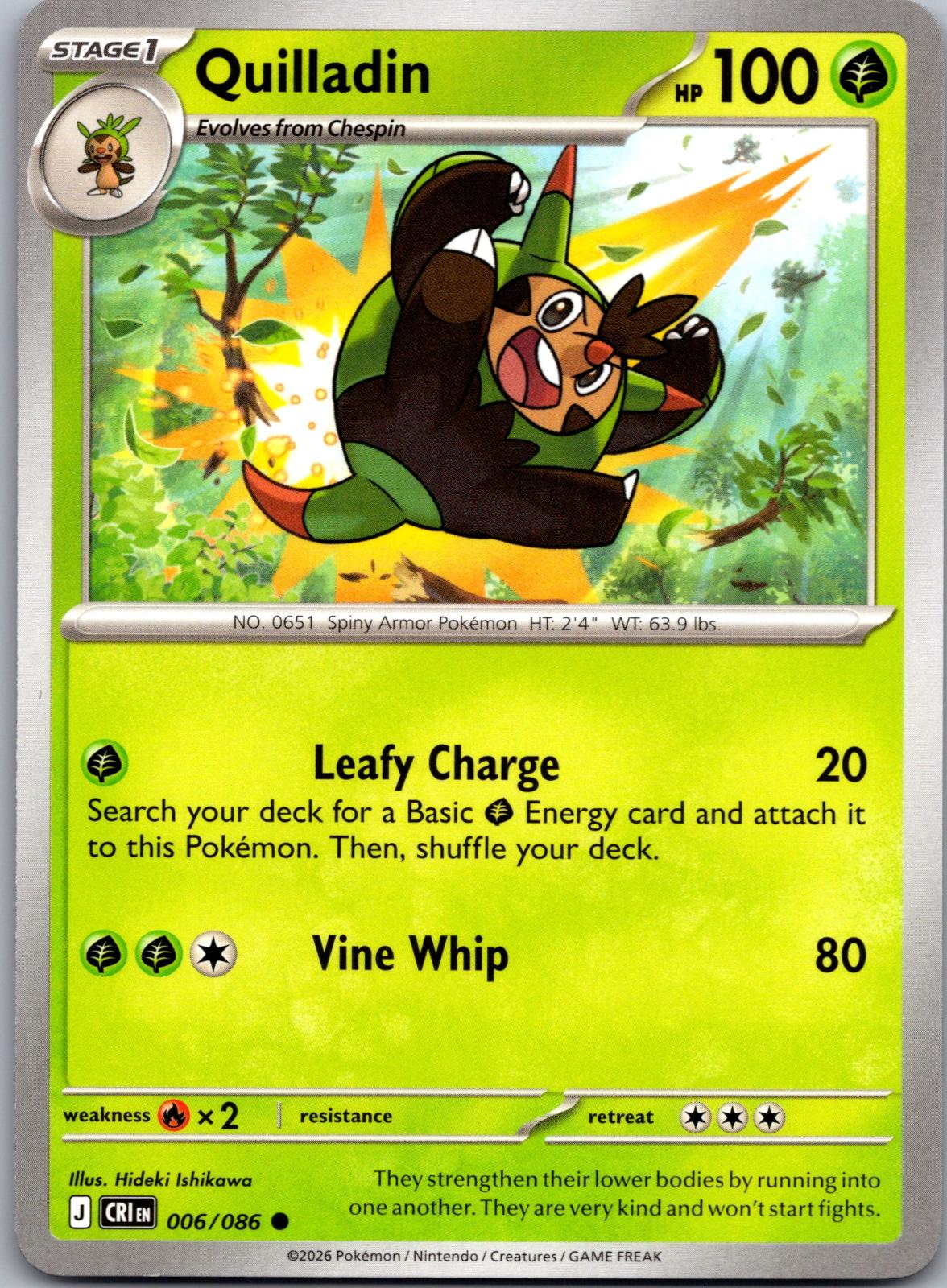 Quilladin - 006/086 - - CHAOS RISING - Pokemon - Common | AA83-1